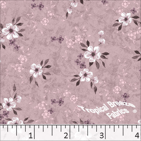rose, Standard Weave Floral Print Poly Cotton Fabric 6292