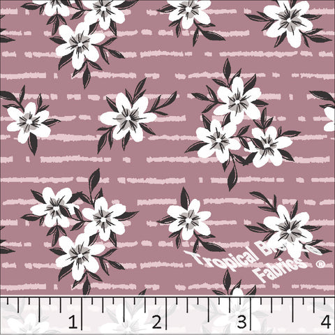 rose, Standard Weave Floral Print Poly Cotton Fabric 6295