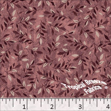 Standard Weave Leaf Print Poly Cotton Fabric 6152 rose