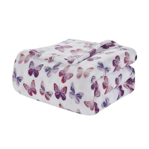 Rose Butterfly Print Blanket