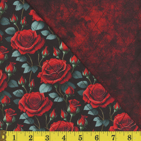 roses, Printed Quilted Cotton Fabric 1415