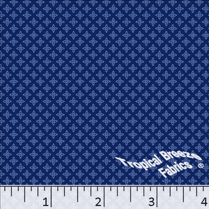 Standard Weave Tiny Print Poly Cotton Fabric 6150 royal