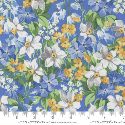 Summer Breeze 2023 Collection Flower Garden Cotton Fabric royal blue