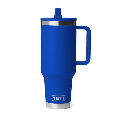 Yeti Rambler 40 oz. Travel Straw Mug in royal blue