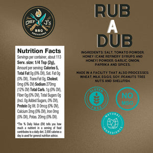 Rub-A-Dub BBQ Rub Nutrition Facts and Ingredients