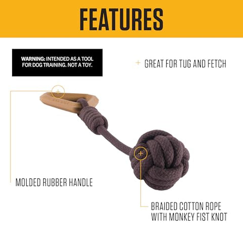Carhartt brown rubber handle monkey fist dog pull details