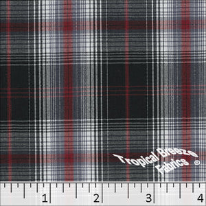 Poly Cotton Yarn Dye Plaid Fabric ruby red