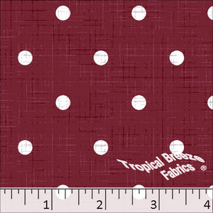 Standard Weave Polka Dots Print Dress Fabric 6163 ruby red