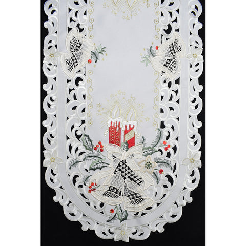 Sinobrite Candles & Bells Holiday Table Runner