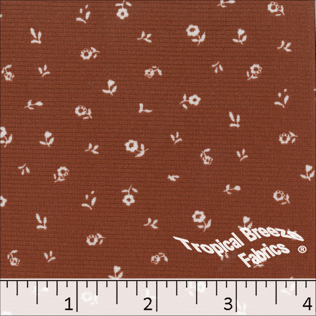 Tiny Print Poly Knit Fabric rust