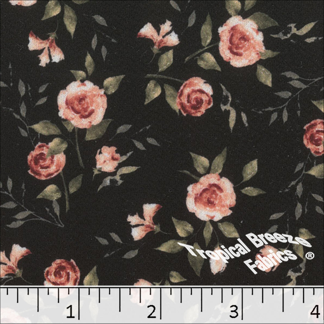 Liverpool Floral Knit Print Fabric 32740 rust