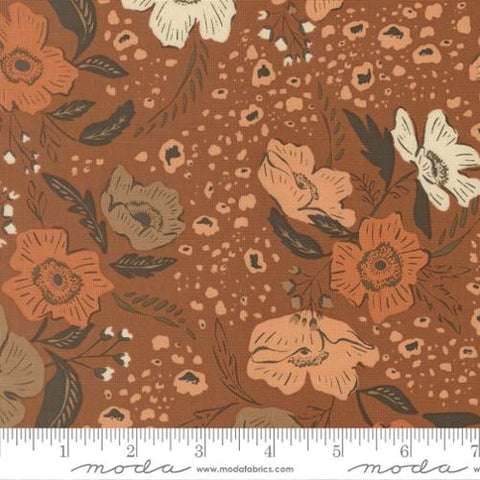 rust, Wellspring Collection Floral Flourish Cotton Fabric 45670