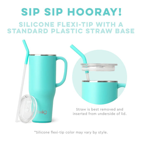 Sip Sip Hooray! silicone flexi-tip with a standard plastic straw base