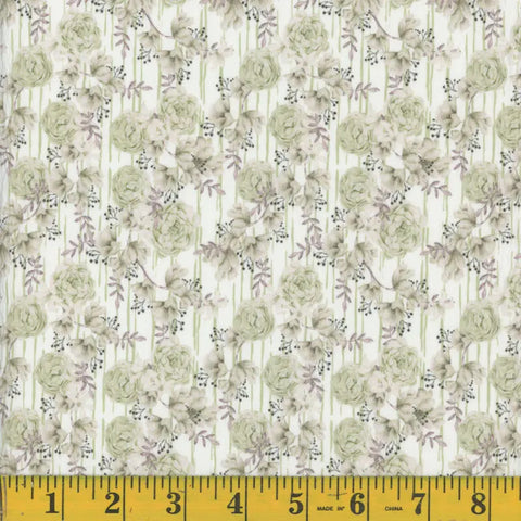 sage, Pine Skin Alinda Print Fabric 1345