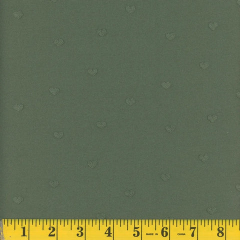 sage, Jacquard Knit Heart Fabric 1437