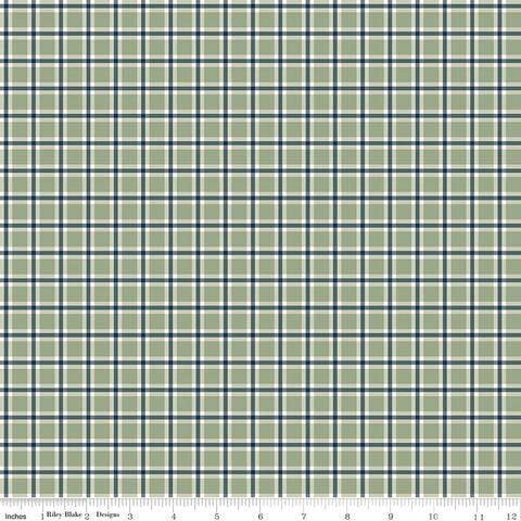 sage, Christmas Greeting Collection Plaid Cotton Fabric C17665