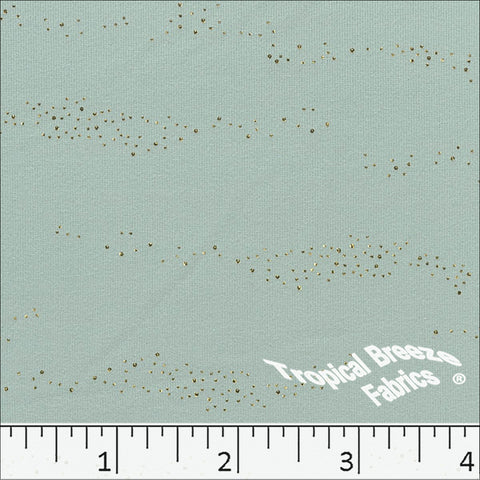 sage, Double Brushed Foil Knit Print Fabric 572614