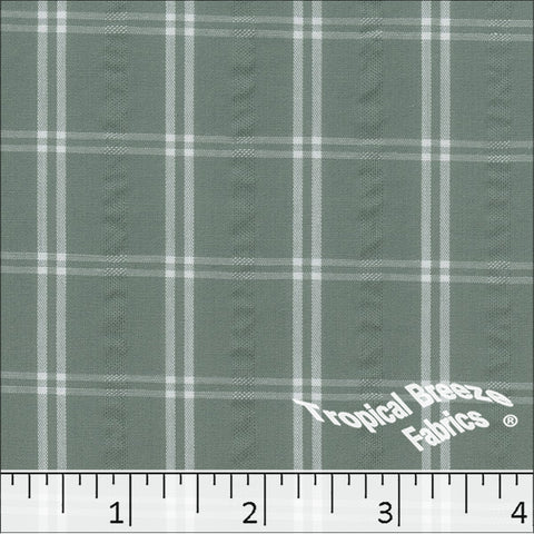 sage, Seersucker Plaid Fabric 488610