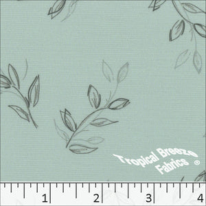 Bulgari Leaf Print Dress Fabric 32944 sage green