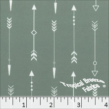 Sage Green, Double Brushed Knit Arrow Print Fabric 32949