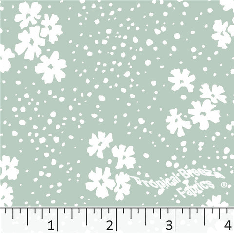 sage green, Floral Poly Cotton Dress Fabric 6227