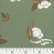 sage green, Interlock Knit Floral Print Polyester Fabric 57450