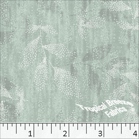 sage green, Standard Weave Dotty Leaves Poly Cotton Dress Fabric 6231
