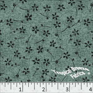 sage green, Standard Weave Floral Poly Cotton Dress Fabric 6221