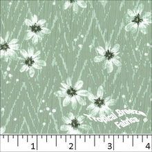 sage green, Yoryu Floral Print Polyester Fabric 048519