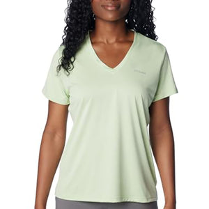 Sage Leaf Heather Women's Short Sleeve V-neck Hike Shirt 1991561