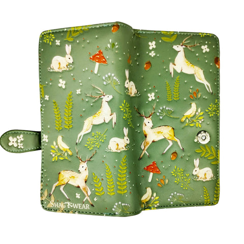 sage rabbit and deer wallet