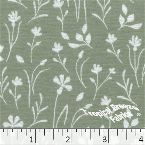 sage green, Rebecca Floral Knit Print Dress Fabric 573517