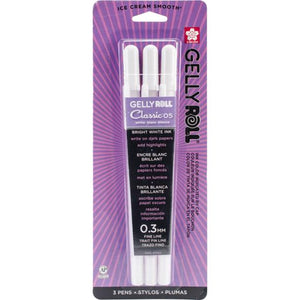 Fine 0.3mm Gelly Roll Classic White Pens