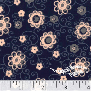 Koshibo Floral Print Polyester Fabric Salmon