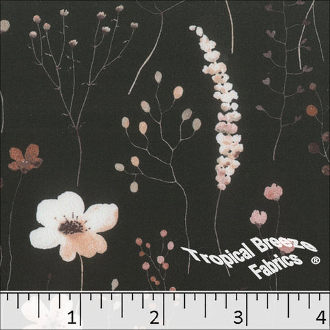 salmon, Double Brushed Floral Print Knit Fabric 572526