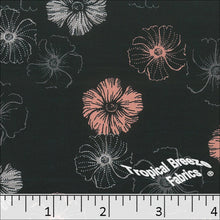salmon, Dream Crepe Stretch Floral Print Polyester Fabric 04944