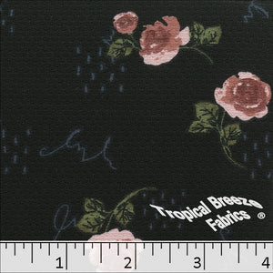 Honeybee Knit Floral Print Fabric 32845 salmon