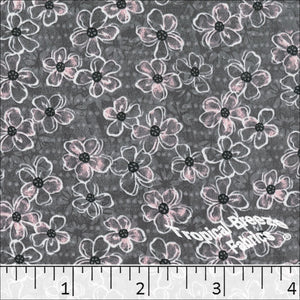Koshibo Floral Print Polyester Fabric 048411 salmon