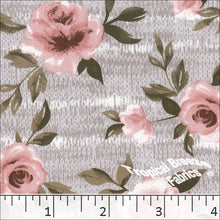 salmon, Koshibo Large Floral Print Polyester Fabric 04852