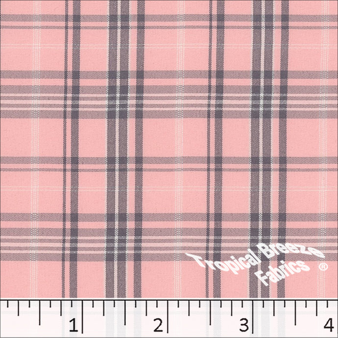 Quick Dry Plaid Polyester Apparel Fabric 12431 salmon