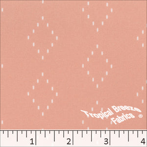 salmon, Quick Dry Stretch Crepe Diamond Print Fabric 04451