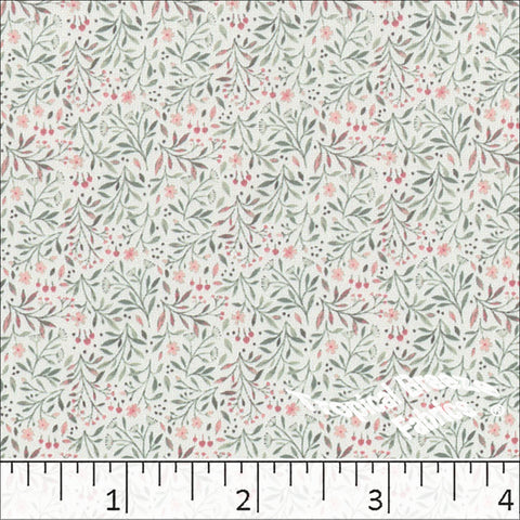 salmon, Soft Touch Tiny Floral Print Fabric 572616