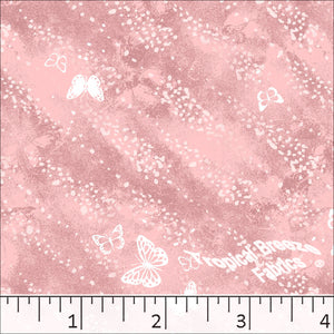 Salmon, Standard Weave Butterfly Print Poly Cotton Fabric 6196