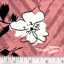 salmon, Standard Weave Large Floral Poly Cotton Fabric 6234