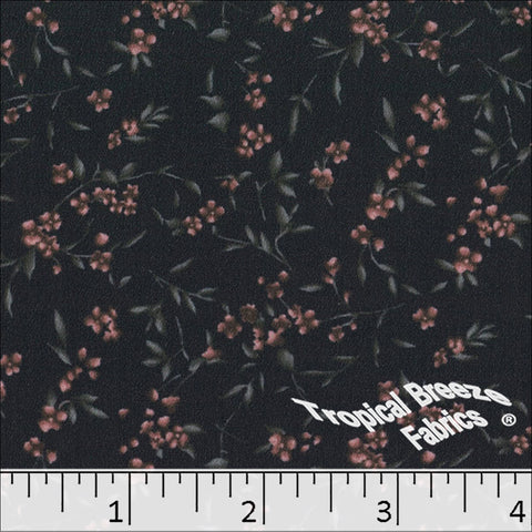 salmon, Stretch Crepe Print Polyester Fabric 042625