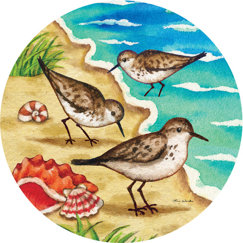 Custom Decor accent magnet showing sandpipers