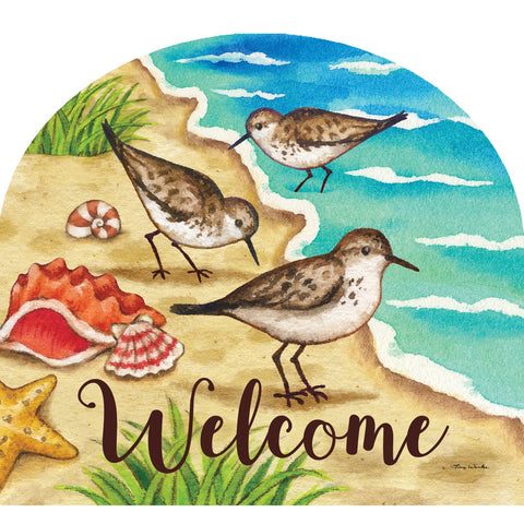 Custom Decor Arbor Mate garden sign showing sandpipers