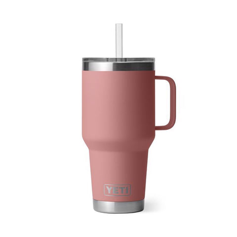 Sandstone Pink Rambler 35 oz Travel Mug with Handle