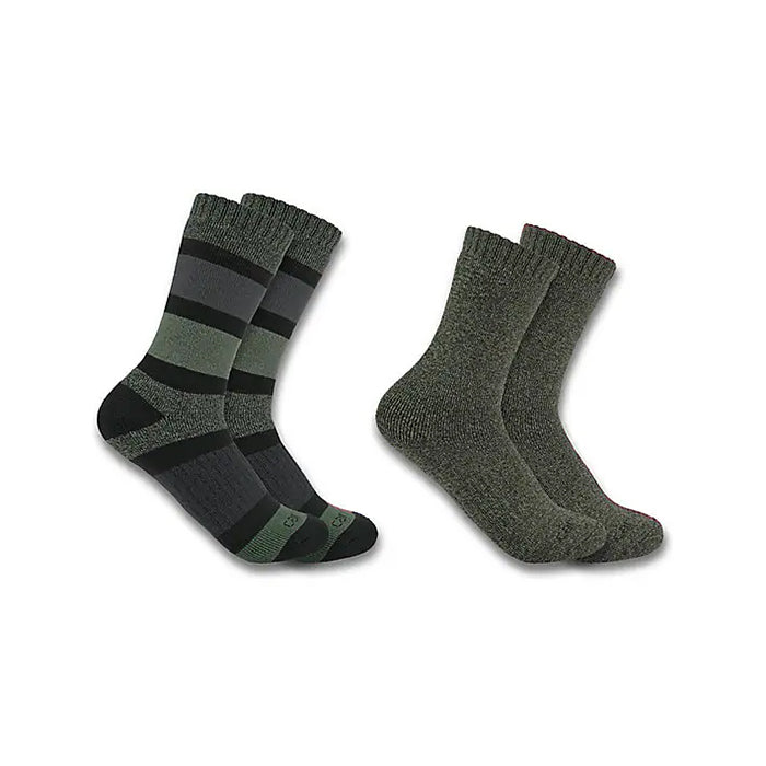 Olive Women's 2-Pack Heavyweight Crew Socks SC3152-WASST03