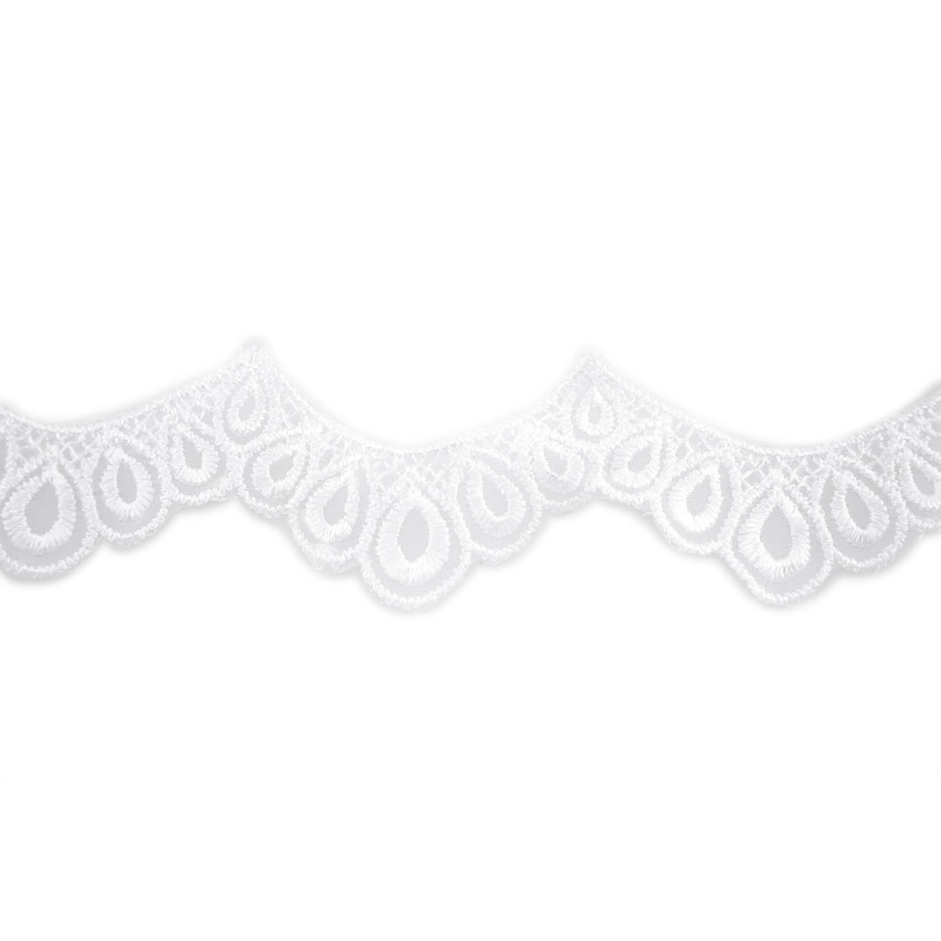 3/4 Wide Black Stretch Scallop Lace Trim, Made in France, Sold by the Yard